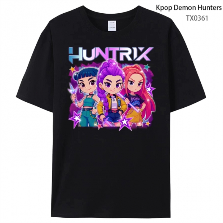 K-Pop Demon Hunters Anime peripheral printed pure cotton T-shirt from S to 4XL