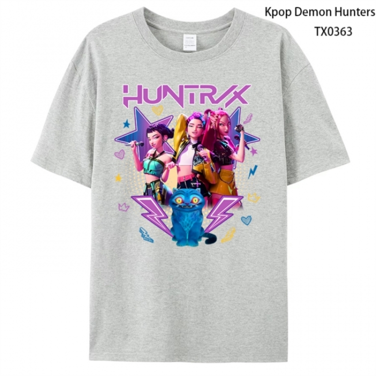 K-Pop Demon Hunters Anime peripheral printed pure cotton T-shirt from S to 4XL