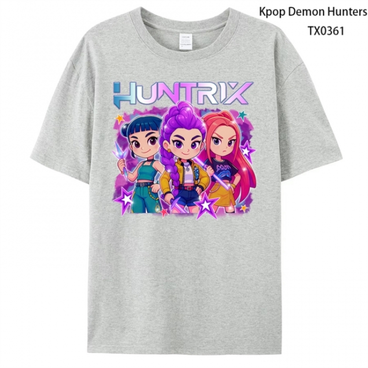 K-Pop Demon Hunters Anime peripheral printed pure cotton T-shirt from S to 4XL