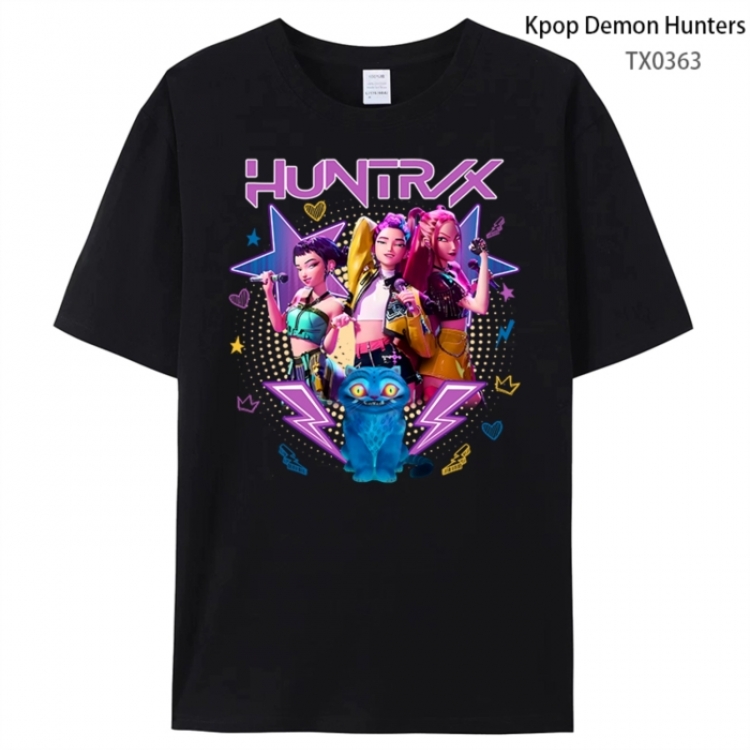 K-Pop Demon Hunters Anime peripheral printed pure cotton T-shirt from S to 4XL