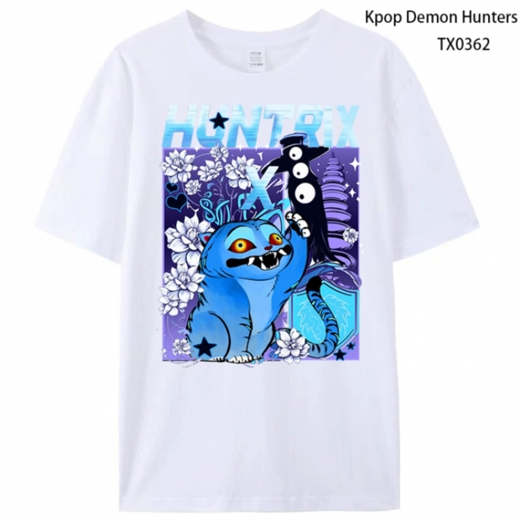 K-Pop Demon Hunters Anime peripheral printed pure cotton T-shirt from S to 4XL