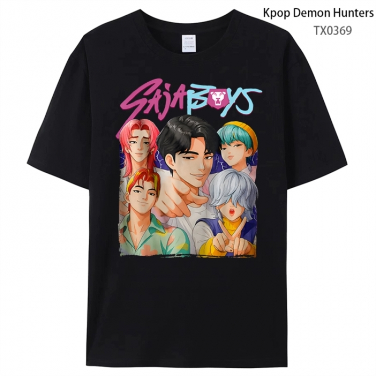 K-Pop Demon Hunters Anime peripheral printed pure cotton T-shirt from S to 4XL