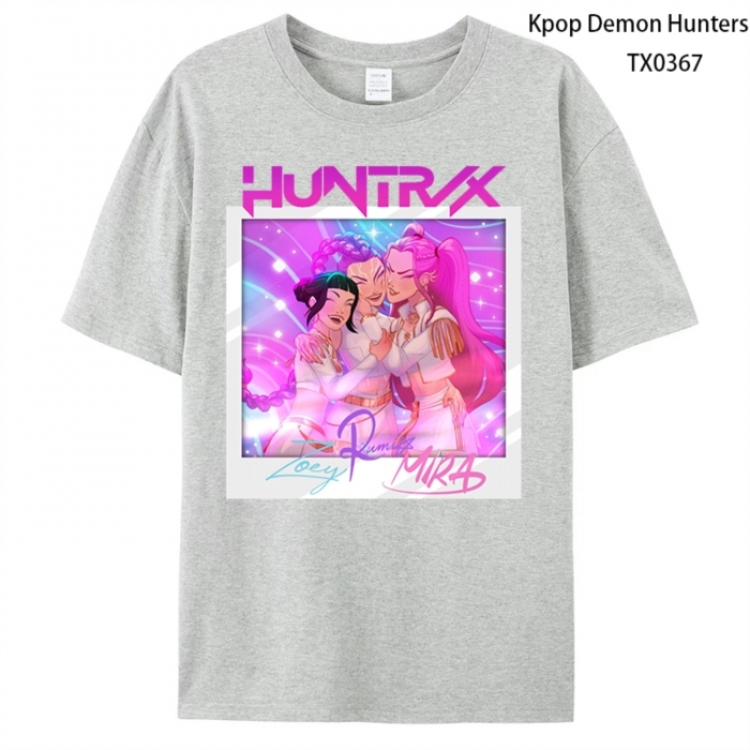 K-Pop Demon Hunters Anime peripheral printed pure cotton T-shirt from S to 4XL