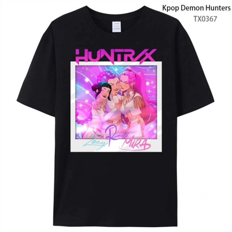 K-Pop Demon Hunters Anime peripheral printed pure cotton T-shirt from S to 4XL