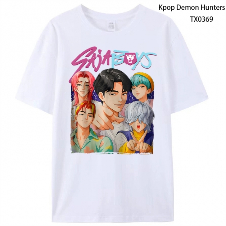 K-Pop Demon Hunters Anime peripheral printed pure cotton T-shirt from S to 4XL