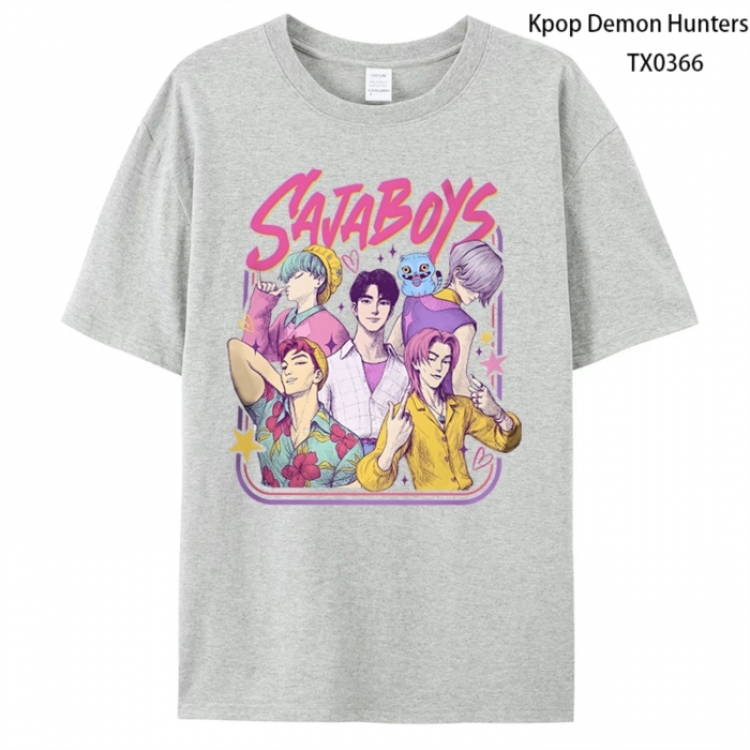 K-Pop Demon Hunters Anime peripheral printed pure cotton T-shirt from S to 4XL