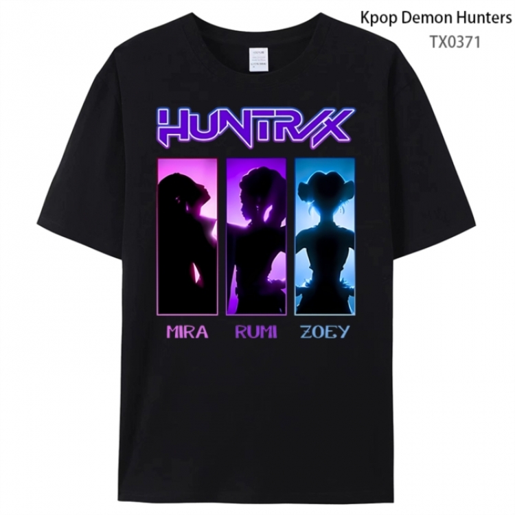 K-Pop Demon Hunters Anime peripheral printed pure cotton T-shirt from S to 4XL