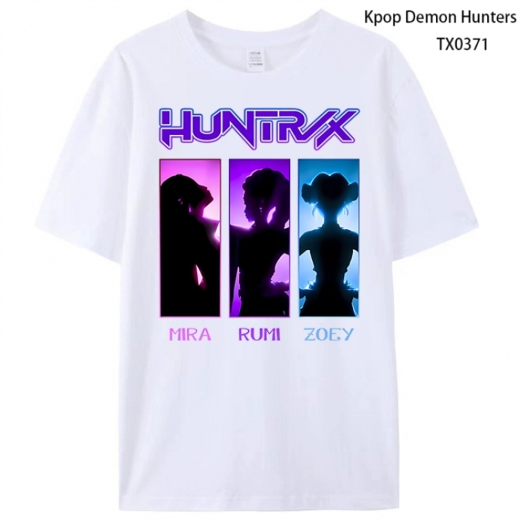 K-Pop Demon Hunters Anime peripheral printed pure cotton T-shirt from S to 4XL