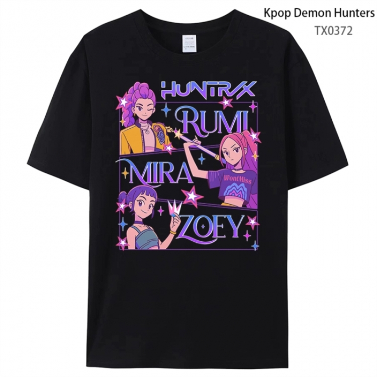 K-Pop Demon Hunters Anime peripheral printed pure cotton T-shirt from S to 4XL