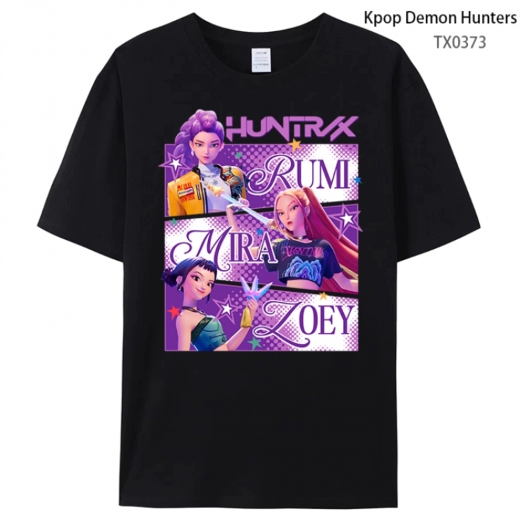 K-Pop Demon Hunters Anime peripheral printed pure cotton T-shirt from S to 4XL