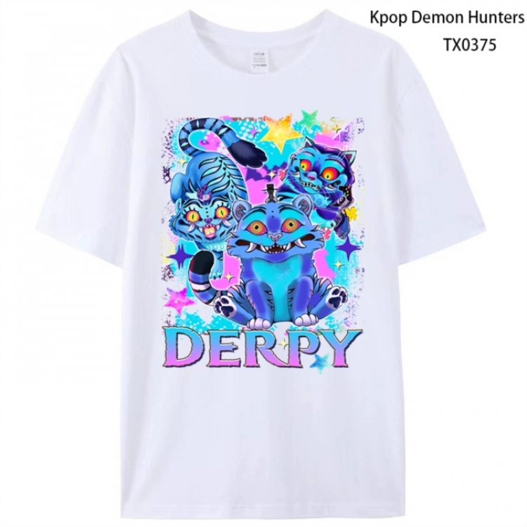 K-Pop Demon Hunters Anime peripheral printed pure cotton T-shirt from S to 4XL