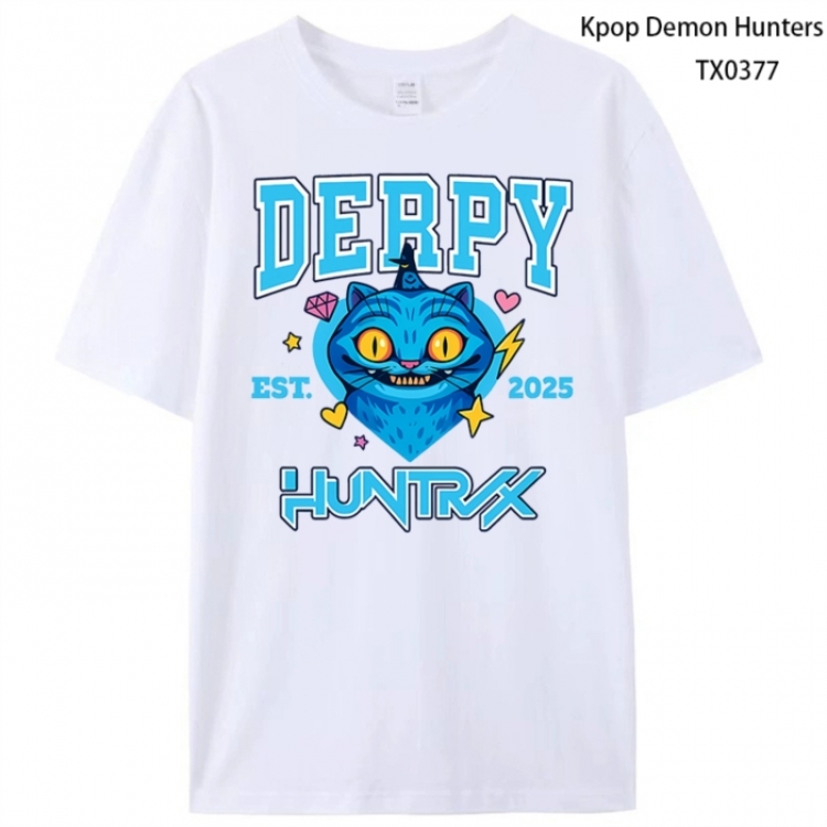 K-Pop Demon Hunters Anime peripheral printed pure cotton T-shirt from S to 4XL