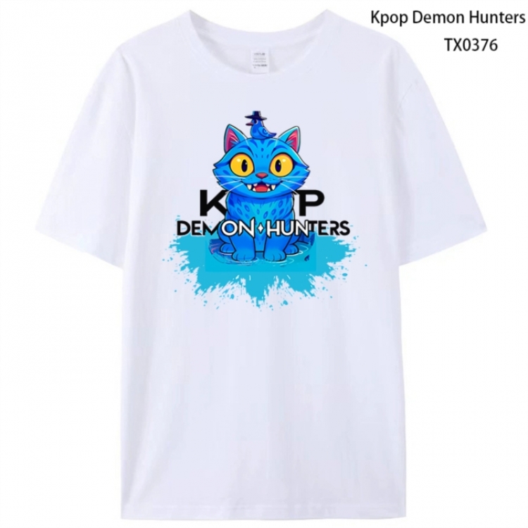 K-Pop Demon Hunters Anime peripheral printed pure cotton T-shirt from S to 4XL