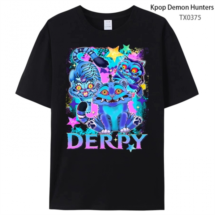 K-Pop Demon Hunters Anime peripheral printed pure cotton T-shirt from S to 4XL