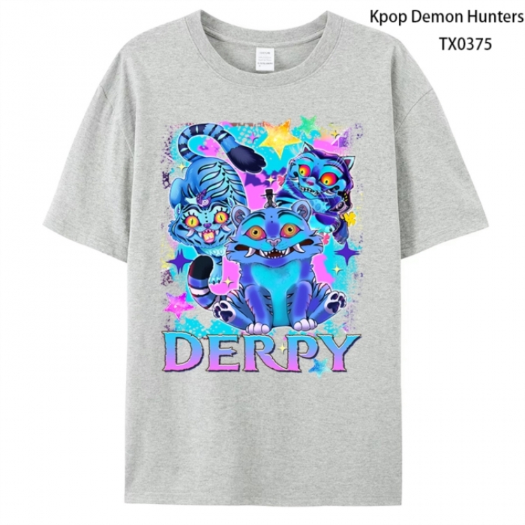 K-Pop Demon Hunters Anime peripheral printed pure cotton T-shirt from S to 4XL