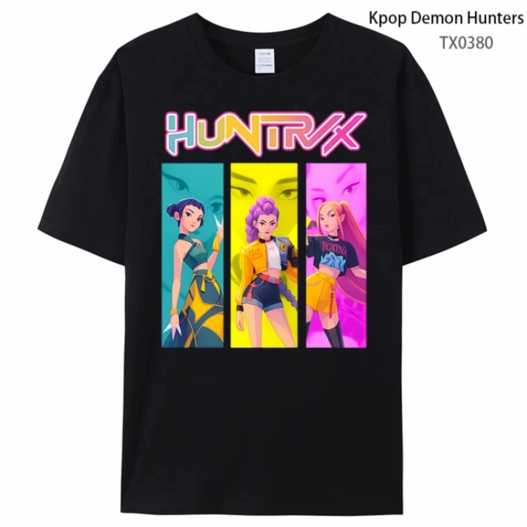 K-Pop Demon Hunters Anime peripheral printed pure cotton T-shirt from S to 4XL