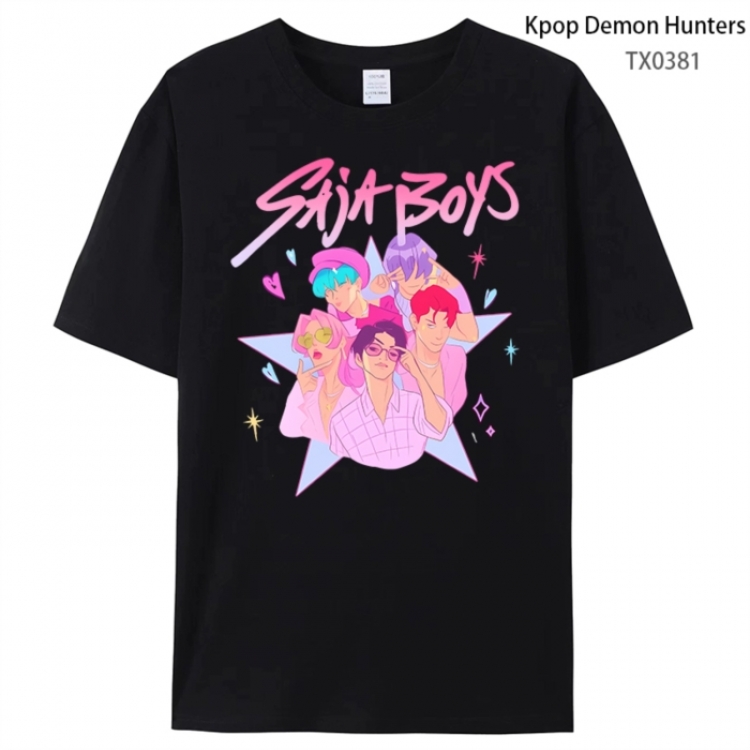 K-Pop Demon Hunters Anime peripheral printed pure cotton T-shirt from S to 4XL
