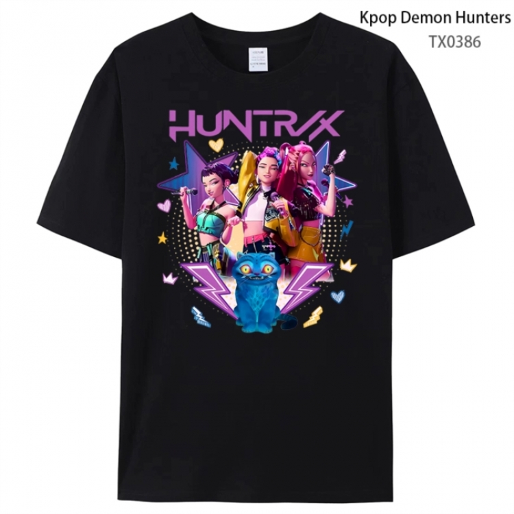 K-Pop Demon Hunters Anime peripheral printed pure cotton T-shirt from S to 4XL