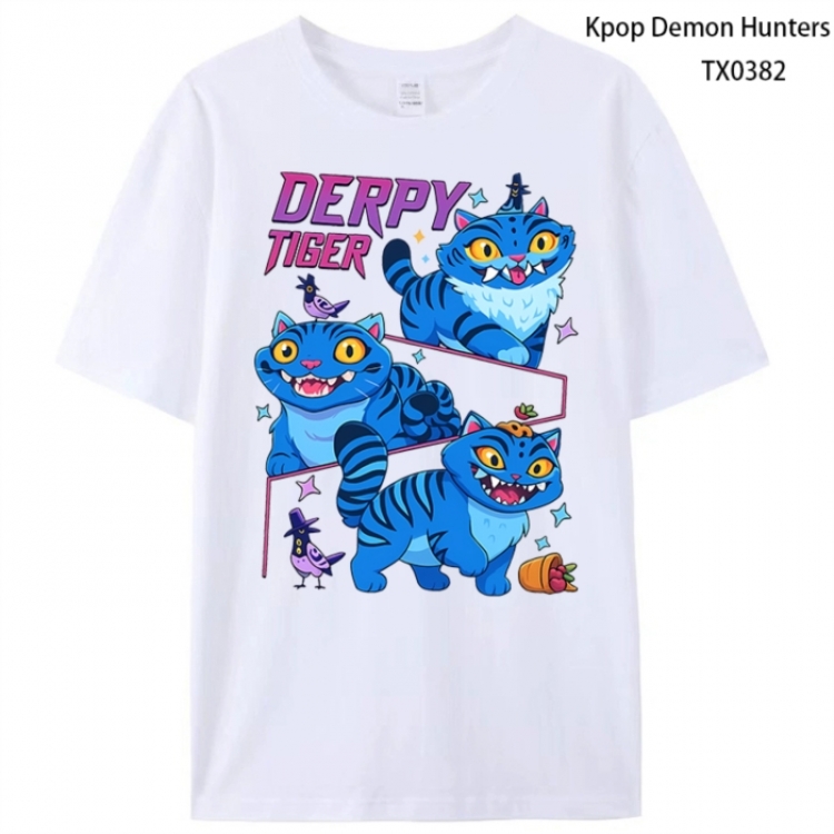 K-Pop Demon Hunters Anime peripheral printed pure cotton T-shirt from S to 4XL