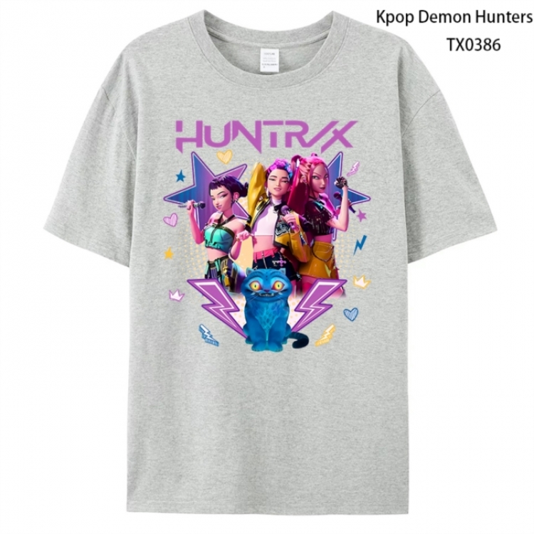 K-Pop Demon Hunters Anime peripheral printed pure cotton T-shirt from S to 4XL