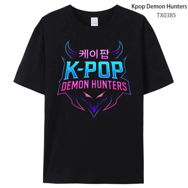 K-Pop Demon Hunters Anime peripheral printed pure cotton T-shirt from S to 4XL