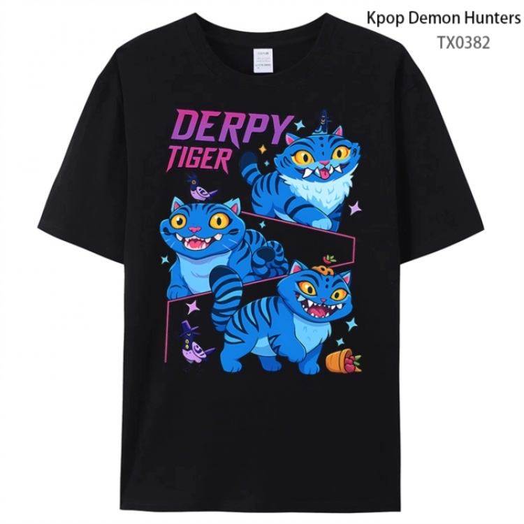 K-Pop Demon Hunters Anime peripheral printed pure cotton T-shirt from S to 4XL