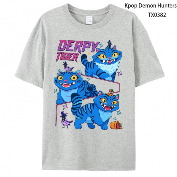 K-Pop Demon Hunters Anime peripheral printed pure cotton T-shirt from S to 4XL