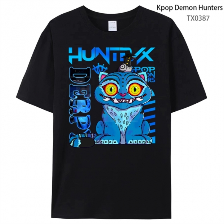 K-Pop Demon Hunters Anime peripheral printed pure cotton T-shirt from S to 4XL