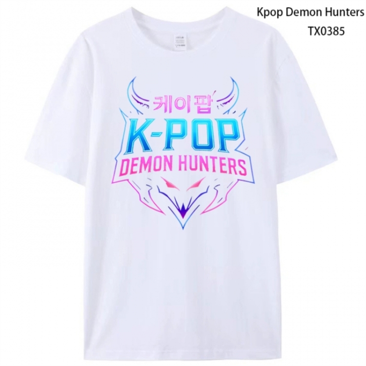 K-Pop Demon Hunters Anime peripheral printed pure cotton T-shirt from S to 4XL