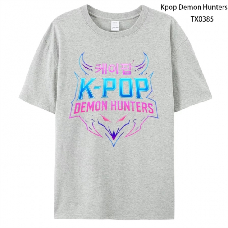 K-Pop Demon Hunters Anime peripheral printed pure cotton T-shirt from S to 4XL