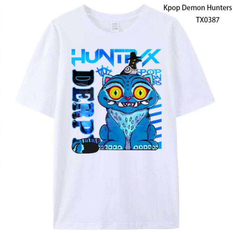 K-Pop Demon Hunters Anime peripheral printed pure cotton T-shirt from S to 4XL