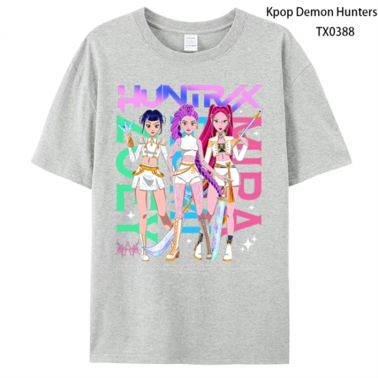 K-Pop Demon Hunters Anime peripheral printed pure cotton T-shirt from S to 4XL