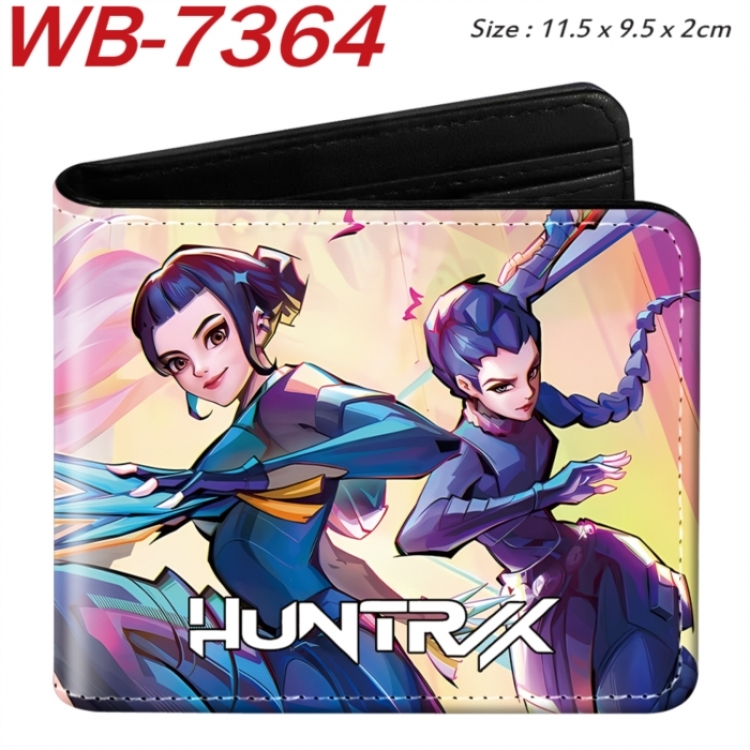 K-Pop Demon Hunters Animation color PU leather half fold wallet 11.5X9X2CM