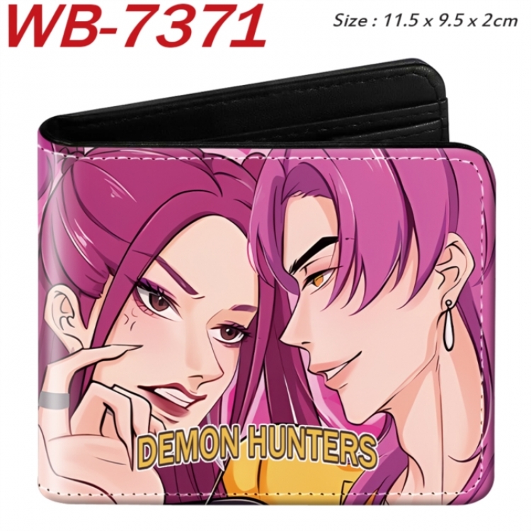 K-Pop Demon Hunters Animation color PU leather half fold wallet 11.5X9X2CM