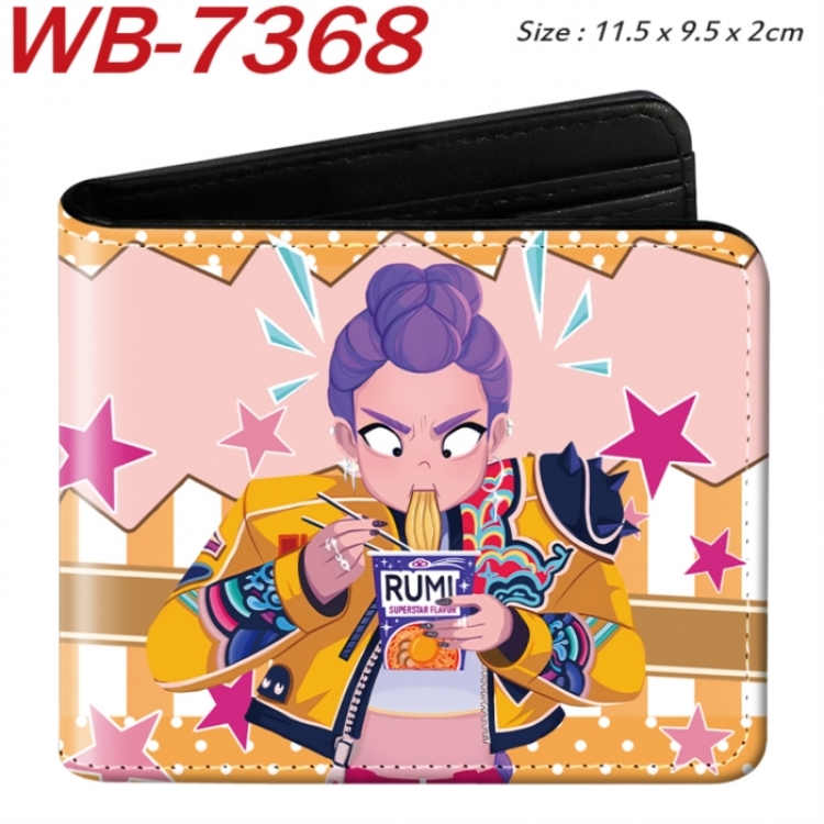 K-Pop Demon Hunters Animation color PU leather half fold wallet 11.5X9X2CM