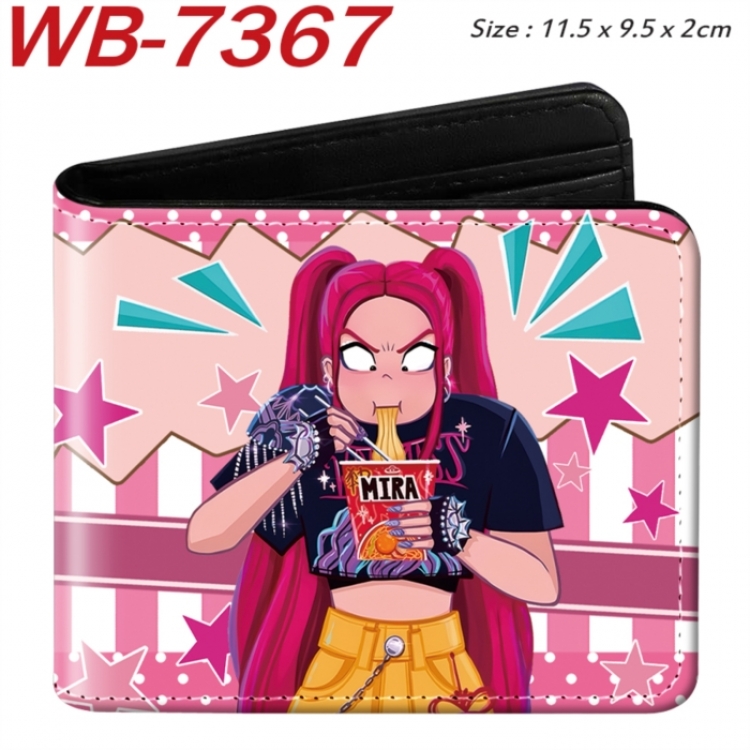 K-Pop Demon Hunters Animation color PU leather half fold wallet 11.5X9X2CM