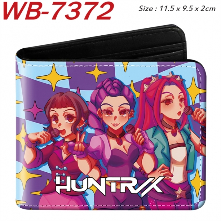 K-Pop Demon Hunters Animation color PU leather half fold wallet 11.5X9X2CM