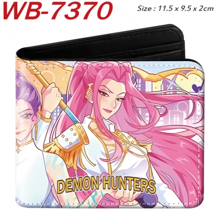 K-Pop Demon Hunters Animation color PU leather half fold wallet 11.5X9X2CM