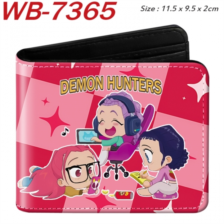 K-Pop Demon Hunters Animation color PU leather half fold wallet 11.5X9X2CM