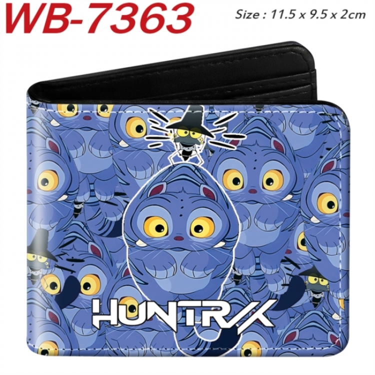 K-Pop Demon Hunters Animation color PU leather half fold wallet 11.5X9X2CM