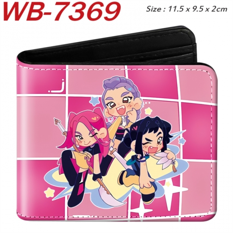 K-Pop Demon Hunters Animation color PU leather half fold wallet 11.5X9X2CM
