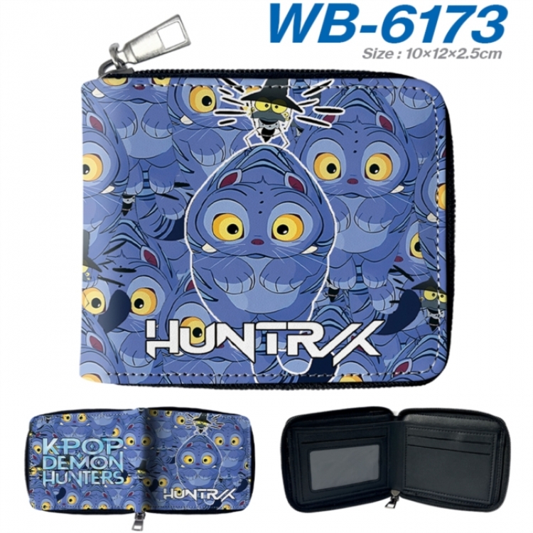 K-Pop Demon Hunters Anime color short full zip folding wallet 10x12x2.5cm