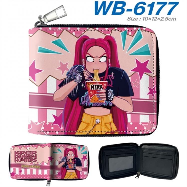 K-Pop Demon Hunters Anime color short full zip folding wallet 10x12x2.5cm