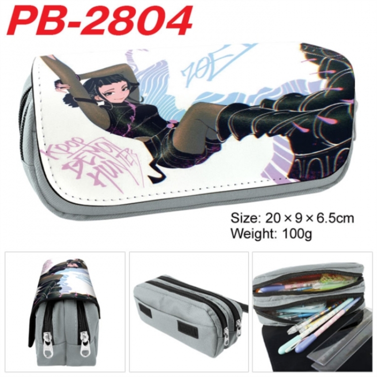 K-Pop Demon Hunters Anime double-layer pu leather printing pencil case 20x9x6.5cm
