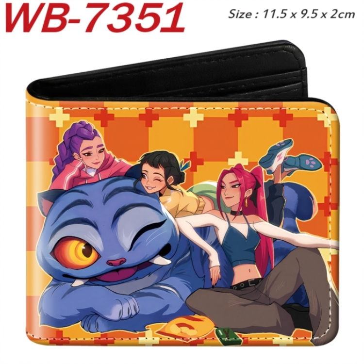 K-Pop Demon Hunters Animation color PU leather half fold wallet 11.5X9X2CM