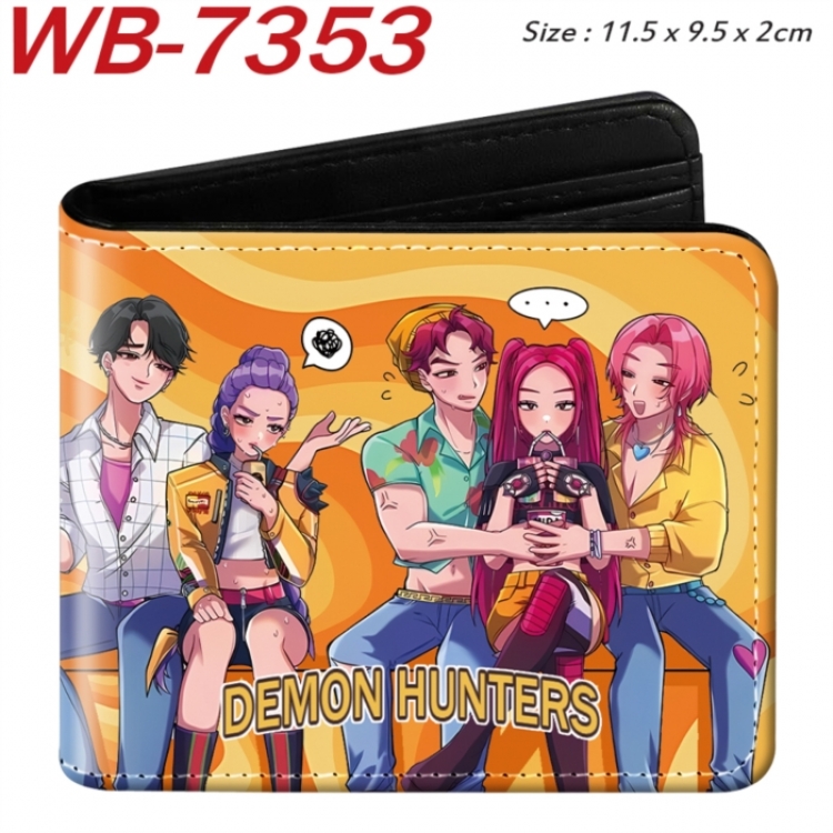 K-Pop Demon Hunters Animation color PU leather half fold wallet 11.5X9X2CM