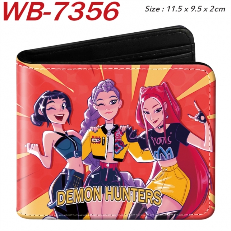 K-Pop Demon Hunters Animation color PU leather half fold wallet 11.5X9X2CM