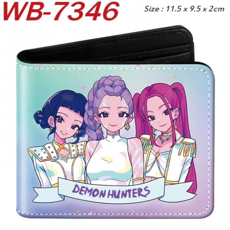 K-Pop Demon Hunters Animation color PU leather half fold wallet 11.5X9X2CM