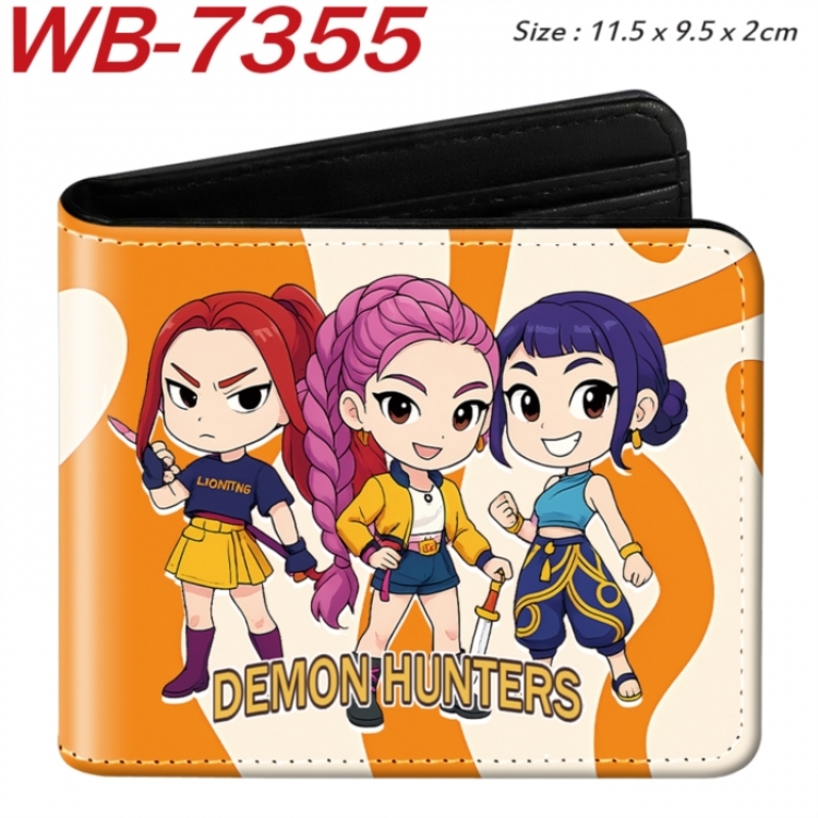 K-Pop Demon Hunters Animation color PU leather half fold wallet 11.5X9X2CM