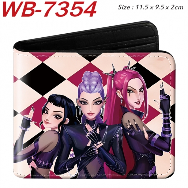 K-Pop Demon Hunters Animation color PU leather half fold wallet 11.5X9X2CM